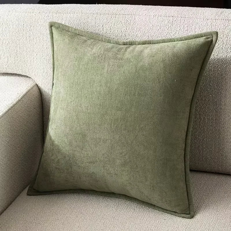 Housse de Coussin Rétro en Chenille Douce