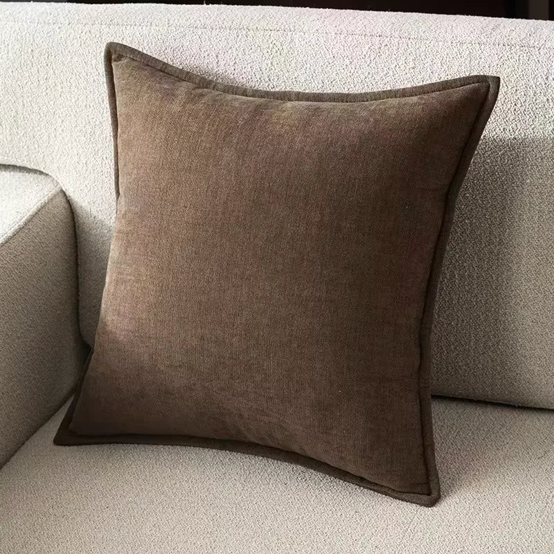 Housse de Coussin Rétro en Chenille Douce