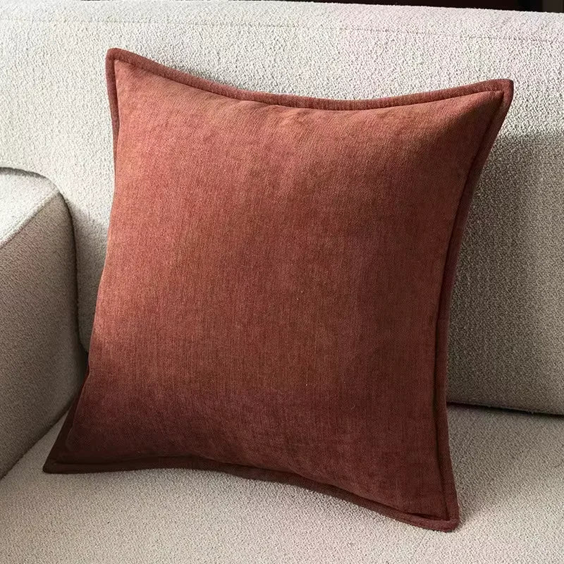 Housse de Coussin Rétro en Chenille Douce