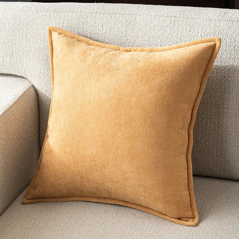 Housse de Coussin Rétro en Chenille Douce